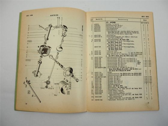 Fahr KH2 KH4 KH6 Kreiselheuer Betriebsanleitung Ersatzteilliste 1964
