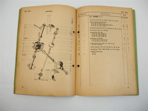 Fahr KH2 KH6 Kreiselheuer Betriebsanleitung Ersatzteilliste 1962
