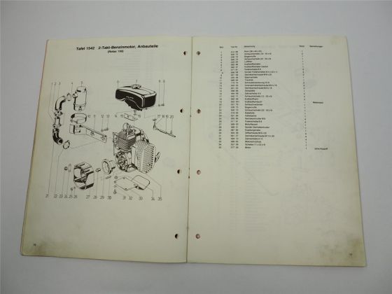 Agria 5400 Motormäher Ersatzteilliste Ersatzteilkatalog 1984