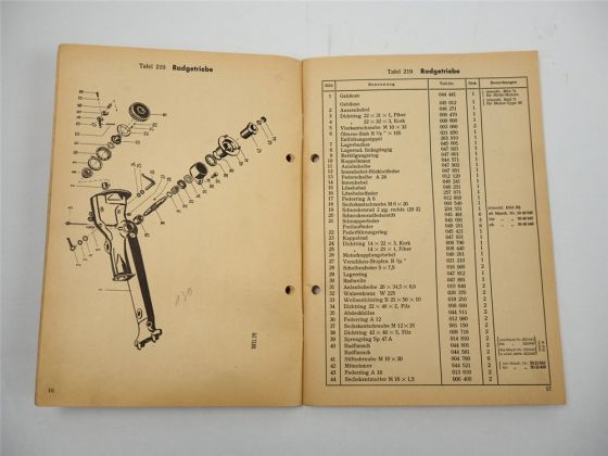 Agria 1300 2300 R Z Motormäher Ersatzteilliste Ersatzteilkatalog 1966