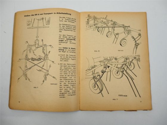 Fahr KH2 KH4 KH6 Kreiselheuer Betriebsanleitung Ersatzteilliste 1963
