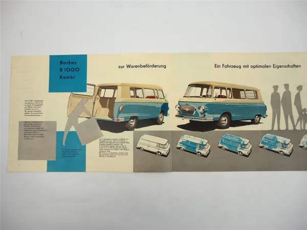 Barkas B1000 Kombi Kastenwagen Kleinbus Prospekt 1964