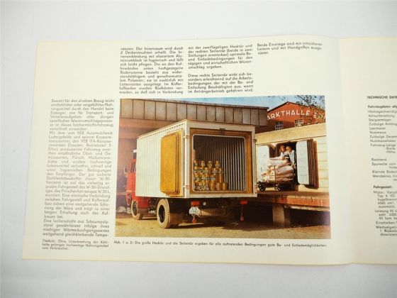IFA W50 L IKB LKW Isotherm Kofferfahrzeug Prospekt Ludwigsfelde DDR 1973