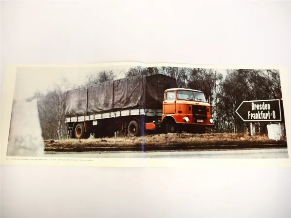 IFA W50 LKW Pritschen Sattelzug Prospekt Ludwigsfelde DDR 1973