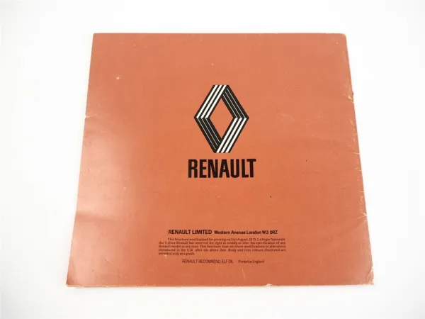 Renault 30 TS mit V6 Motor Prospekt Brochure 1975