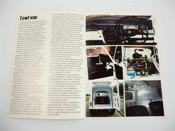 Renault 7 CWT Van Pickup Prospekt Brochure 1975