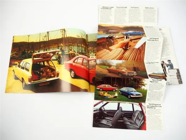 Chrysler 180 Avenger Alpine Hillman Hunter 1977 2x Prospekt Brochure