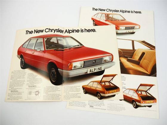 Chrysler Alpine 1976 2x Prospekt Brochure