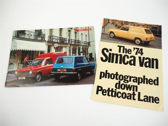 Simca 1100 Van 1974/76 2x Prospekt Brochure