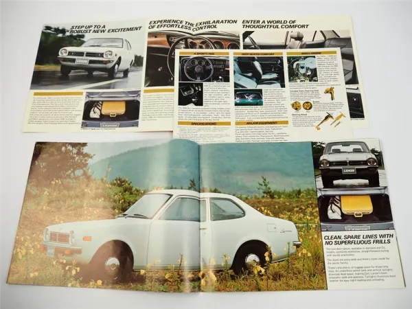 Mitsubishi Colt Lancer DL GL SL 1200 1400 1600 3x Prospekt Brochure 1975
