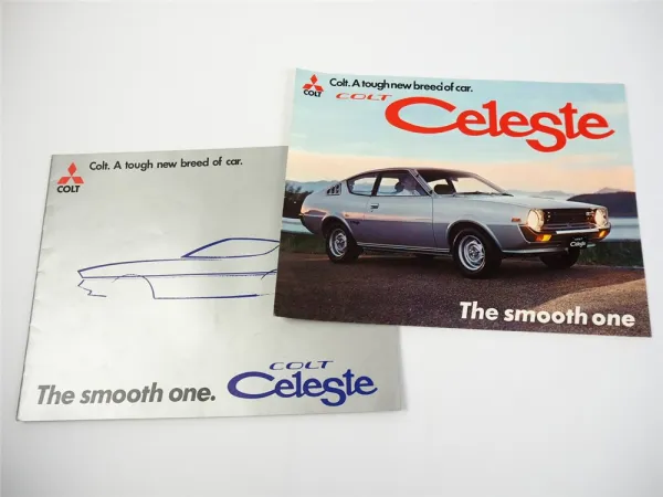 Mitsubishi Colt Celeste 1600 ST 2000 GT 2x Prospekt Brochure 1975