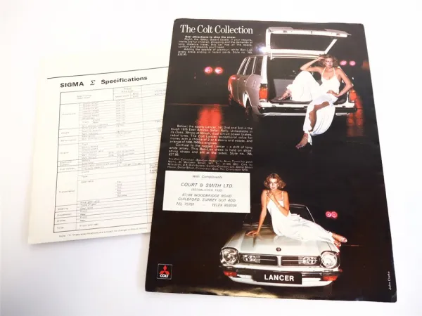 Mitsubishi Colt Sigma 1600 GL 2000 GLX 2x Prospekt Brochure