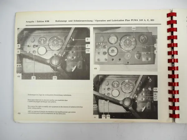 ABG Puma 169 A E Walzenzug Betriebsanleitung Ersatzteilliste Operating Parts