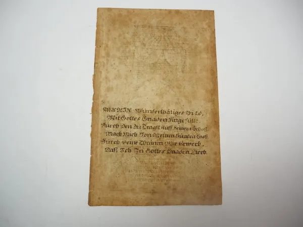 Ablassbild Andachtsbild Kupferstich Vesperbild von St. Agnetis Mainz 1524