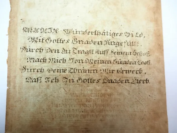 Ablassbild Andachtsbild Kupferstich Vesperbild von St. Agnetis Mainz 1524