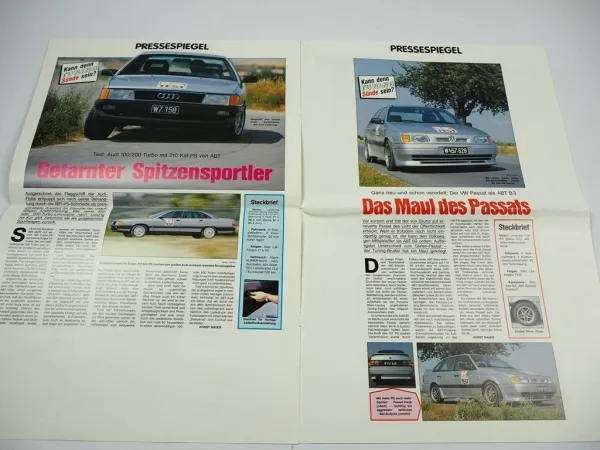 ABT TUNING Prospekt Pressespiegel der ABT im Test ca 1985 Audi 80 90 VW Golf GTI