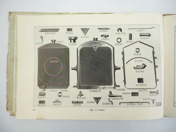 Adler 6/25 PS 6G PKW Ersatzteilkatalog Ersatzteilliste 1925