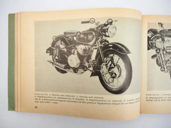 Adler MB250 Motorrad Motorcykle Bedienungsanleitung Haandbog Dänisch ca. 1950