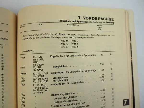 AdlerTrumpf Junior Primus Favorit Standard 6 8 Diplomat Ersatzteilliste 1935