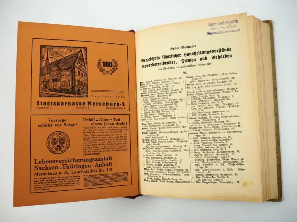 Adressbuch Einwohner Verzeichnis der Stadt Merseburg 1936