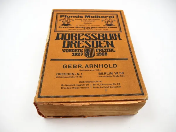 Adressbuch Einwohnerbuch Dresden Freital Heidenau Rabenau Radebeul 1927/28