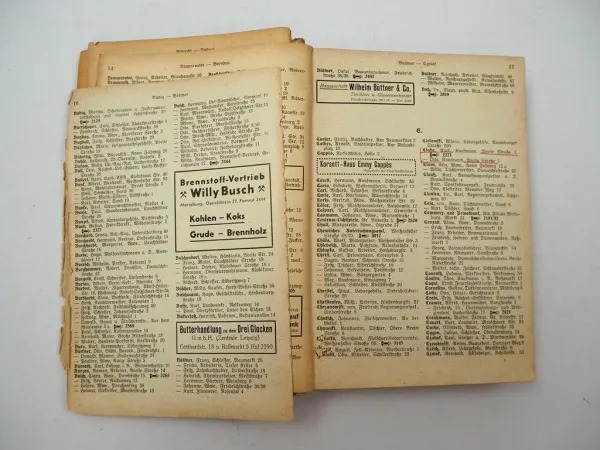 Adressbuch Einwohnerbuch Verzeichnis Stadt und Landkreis Merseburg 1940