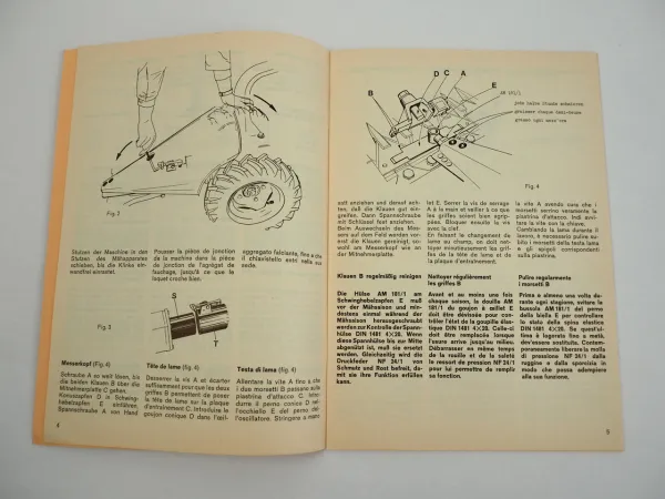 AEBI AM8 Motormäher Betriebsanleitung Ersatzteilliste 1979