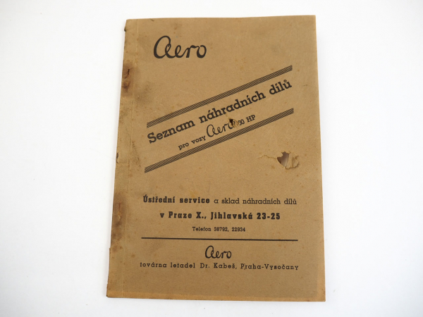 Aero 30 Personenkraftwagen Ersatzteilkatalog Ersatzteilliste ca. 1940