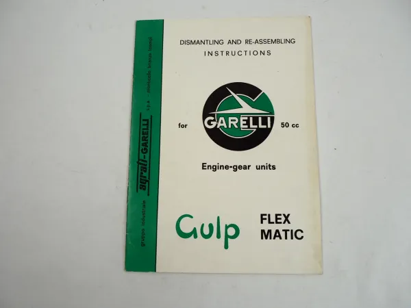 Agrati Garelli Engine Gear Unit 50 cc Gulp Flex Matic Repair Manual Instructions 1977