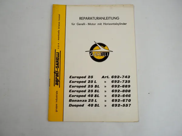Agrati Garelli Motor Zweitakt Horizontal 49 ccm Mofa Werkstatthandbuch 1974