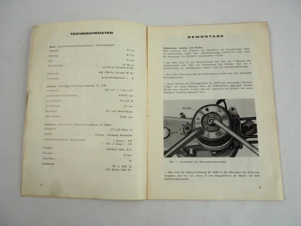 Agrati Garelli Motor Zweitakt Horizontal 49 ccm Mofa Werkstatthandbuch 1974