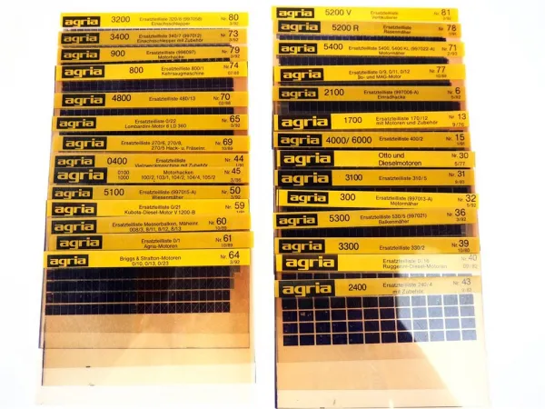 Agria 300 1700 2400 3100 4000 5100 5200 V Ersatzteillisten Microfiche