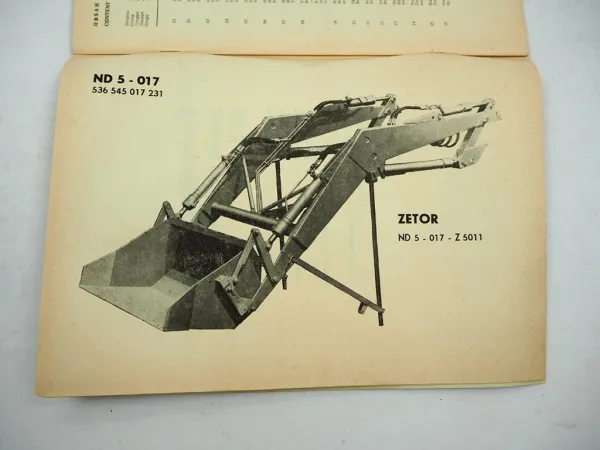 Agrozet ND5 - 017 Frontlader für Zetor 5011 Ersatzteilliste Parts List 1983/84