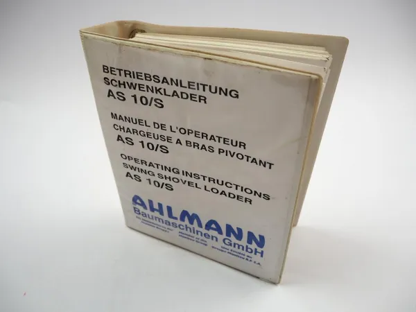 Ahlmann AS10 S Radlader Schwenklader Betriebsanleitung Wartung 1989