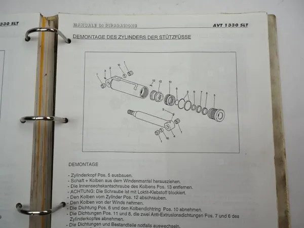 Ahlmann AVT 1330 SLT Teleskoplader Betriebsanleitung ETL Werkstatthandbuch 1996