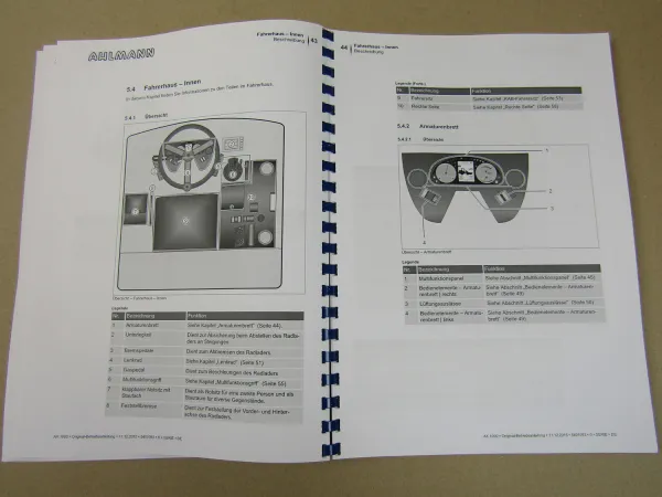 Ahlmann AX 1000 Radlader + Motor Bedienungsanleitung und Ersatzteilliste Deutz