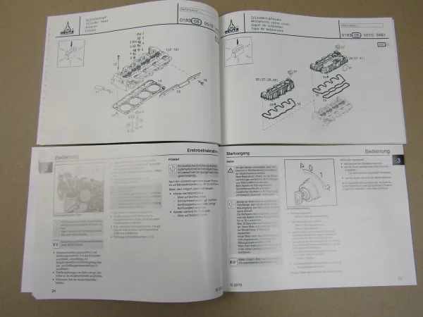 Ahlmann AX 1000 Radlader + Motor Bedienungsanleitung und Ersatzteilliste Deutz