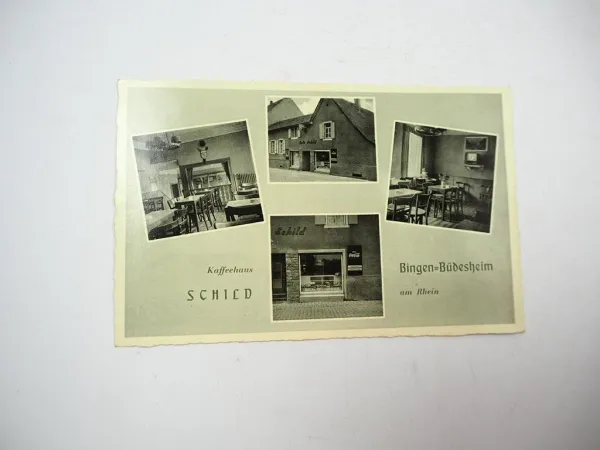 AK Bingen Rüdesheim Kaffeehaus Schild ca. 1950 Rheinland Pfalz