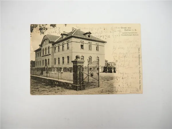 Ak Dahlen i. S Landwirtschaftliche Haushaltungsschule 1904 Sachsen