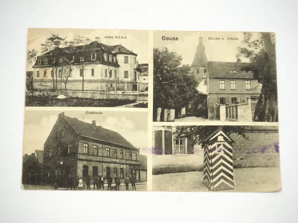Ak Geusa Gasthaus Schloß Kirche 1917 Geiseltal Merseburg