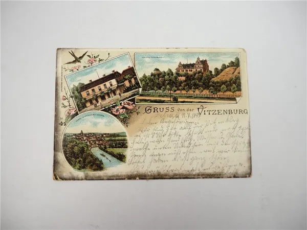 Ak Litho Gruss von der Vitzenburg Nebra 1897 Burgenlandkreis Sachsen Anhalt