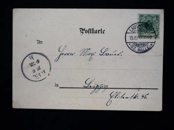AK Litho Schotterey Bad Lauchstädt Gasthaus Goldener Adler 1900 gelaufen