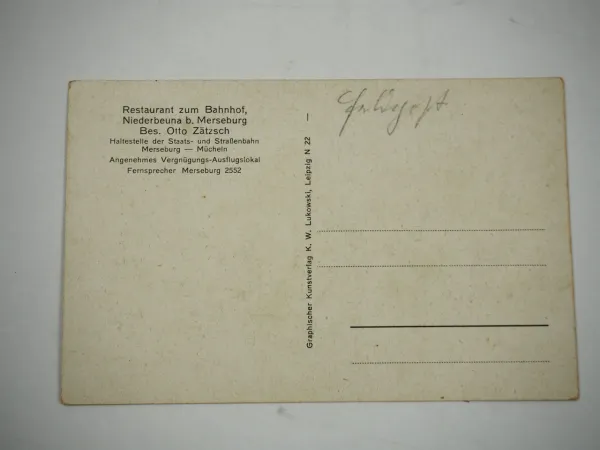 Ak Nieder Beuna bei Frankleben Merseburg Geiselthal Saal Gasthof zum Bahnhof