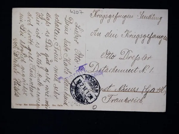 AK St. Micheln Mücheln Geiseltal Forellenzucht Geiselquelle 1917 gelaufen