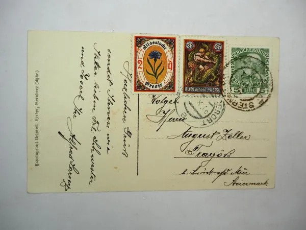 AK Sternberg Mähren Villa Rosa u. Hubertus Douchebadthal ca. 1908 Tschechien