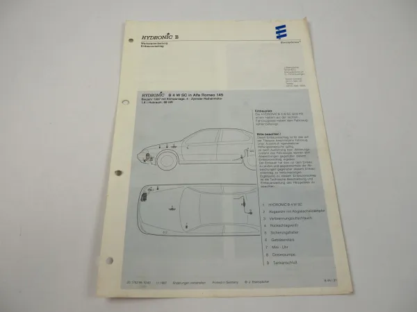 Alfa Romeo 145 Bj. 1997 Eberspächer Hydronic B4WSC Einbau Heizgerät