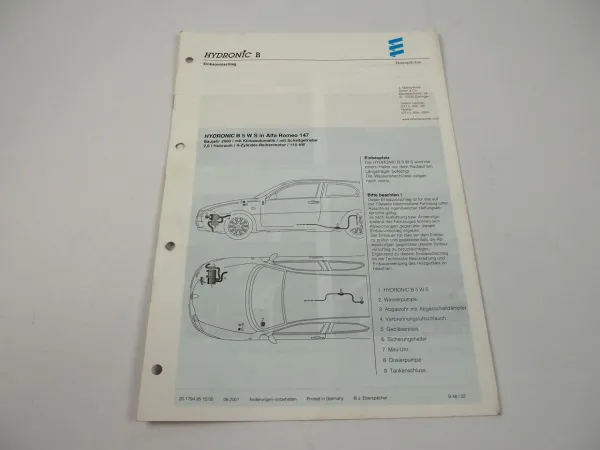 Alfa Romeo 147 Bj. 2000 Eberspächer Hydronic B5WS Einbau Heizgerät