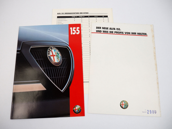 Alfa Romeo 155 Technische Daten 2x Prospekt 1992