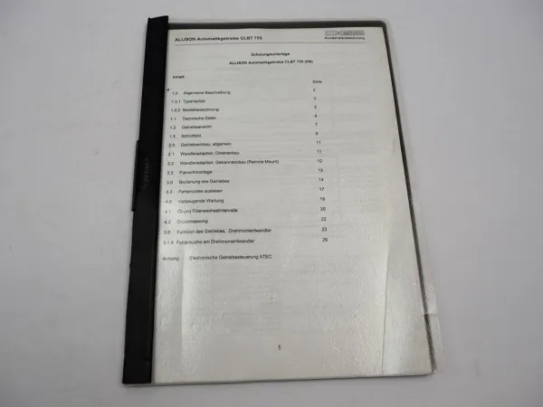 Allison CLBT 755 Automatikgetriebe Schulungsunterlage Service Training 2005
