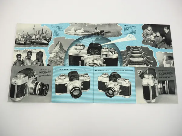 Alpa Alnea Rexlex 24 x 36 Kamera Prospekt Pignons AG Ballaigues Schweiz ca 1954